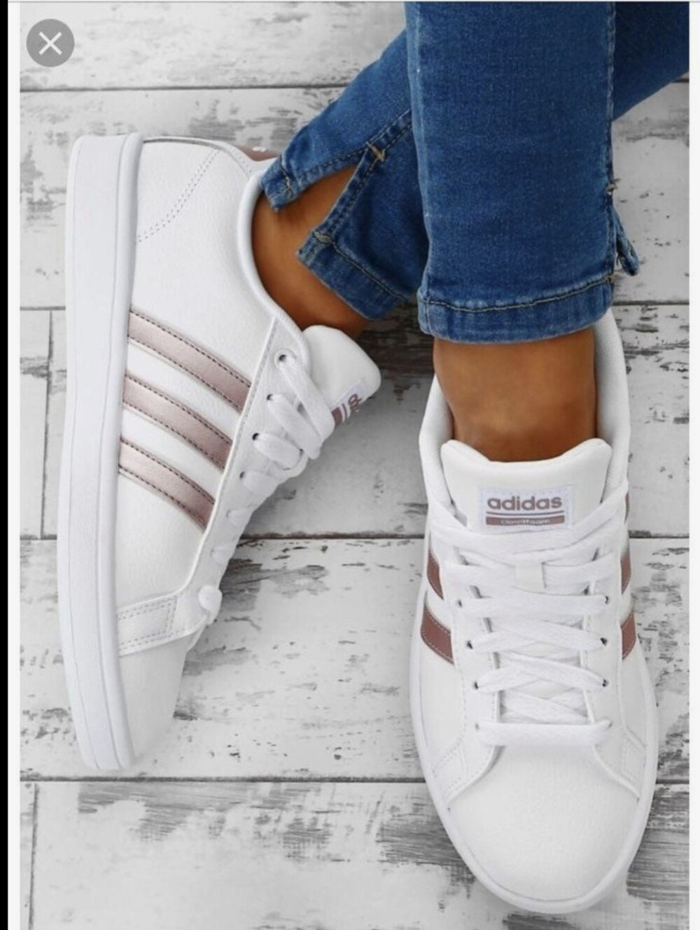 Adidas Rose Gold Cloudform Sneakers